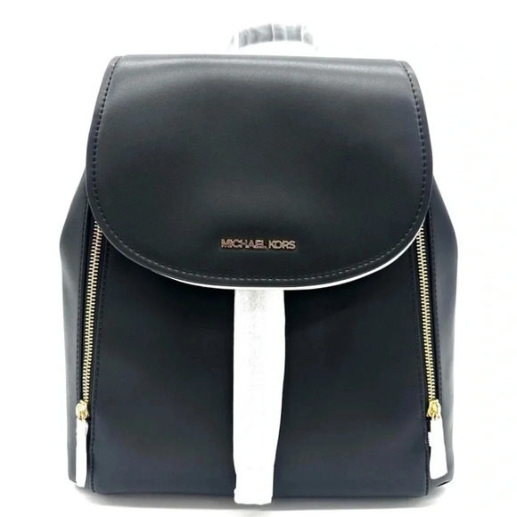 Michael Kors Medium Phoebe Drawstring Backpack Black/Gold - Picture 2 of 10